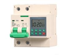 63A Countdown Circuit Breaker with Timer Switch, 220V 2-Pole DIN Rail Mount for Water Pumps, Overload and Short-Circuit Protection, 2-99 Hour Timing Range(Digital-99H)