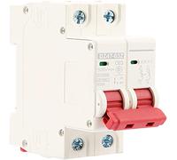 63A MCB DC Mini Circuit Breaker, 500V DZ47-63Z-2P Safety Photovoltaic Protection MCB Air Switch Circuit Breaker Protection for Solar Panel Battery UPS Inverter Photovoltaic PV System