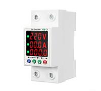 63A Overcurrent Protector AC230V, Dual Screen Digital Voltage Monitor, Adjustable Current Voltage Protection, Self Resetting, Delayed Action, for Home Commercial