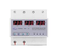 63A three phase 3P+N rail phase selector voltmeter adjustable overvoltage and undervoltage protection monitoring relay protector