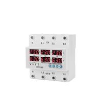 63A Three Phase Voltage Current Relay Protector 220V 3P Over Under Voltage Relay Current Limiter Adjustable Protect