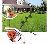 63cc 2 Stroke Post Hole Digger Gas Powered Cordless Petrol Earth Auger Handles Design without Drill Bits Heavy Duty Low Voice Post Hole Borer Ground Drill for Fence Posts Planting Digging