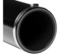 63mm (2 1/2") ID Black 1 Metre Silicone Straight Hose + 2 x Hose Clips