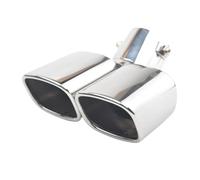 63mm/2.48' Car Dual Exit Exhaust Tailpipe Chrome Trim Rear Tail Throat Muffler Tip(A)
