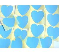 63mm (2.5") Heart Shape Colour Code Stickers - Packs of 25 Large Coloured Hearts Sticky Labels for Craft, Card-Making & Decoration - 33 Colours Available (Light Blue)