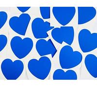 63mm (2.5") Heart Shape Colour Code Stickers - Packs of 25 Large Coloured Hearts Sticky Labels for Craft, Card-Making & Decoration - 33 Colours Available (Royal Blue)