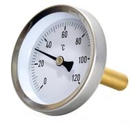 63mm Bimetal Thermometer with Copper Sleeve for Accurate Temperature Readings from 0 to 120 Degrees Celsius in Various Applications
