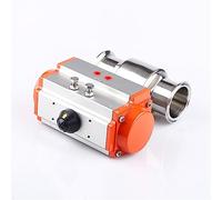 63mm Chuck 77.5 Stainless Steel Sanitary Tri Clamp Ferrule Type Pneumatic Ball Valve with Double Acting Cylinder 1Pcs