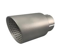 63mm Exhaust tips Stainless Steel Exhaust Muffler with Holes Auto End Silencer, Inlet 2.5" Outlet 3.5"