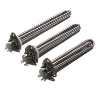 63mm triangular flange electric heating tube 12KW/9KW/6KW stainless steel heating rod 201SS commercial dishwasher water tank heater water heater immersion heating element(220V,305mm 9KW)