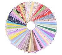 63Pcs Cotton Fabric Squares,25x25cm Fat Quarters for Quilting & Sewing,Soft Precut Patchwork Fabric Bundles with Floral Patterns, Different Pattern Cloths for DIY Crafts & Home Decor