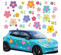 63PCS Cute Daisy Car Decal Y2k Floral Peel and Stick Wall Sticker Waterproof Vinyl Flower Stickers Decal Decor for Windows Wall Car Body Laptop Luggage Girls Boy Kids Nursery Bedroom
