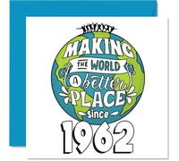 63rd Birthday Card for Men Women - Making the World a Better Place - Happy 63 Birthday Cards for Husband Grandma Friend Brother Sister Neighbour, 145mm Bday Greeting Cards