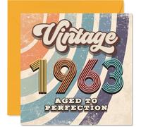 63rd Birthday Card for Women and Men, Vintage 1963 Aged To Perfection