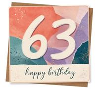 63rd Birthday Card, Modern Design