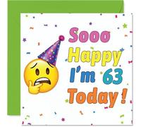 63rd Birthday Cards for Men Women - So Happy Im Turning - Happy Birthday Card for 63 Year Old Man Woman Grandma Cousin Uncle Friend, 145mm Bday Greeting Cards