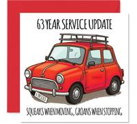 63rd Birthday Cards for Women Men - Yearly Service Update - Happy Birthday Card for 63 Year Old Woman Man Friend Wife Uncle Grandma, 145mm Bday Greeting Cards