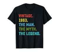 63rd Birthday Gift Man Myth Legend Born in 1963 63 Yrs Old T-Shirt
