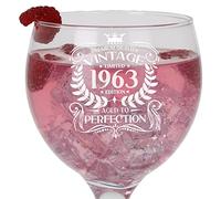 63rd Birthday Gift Vintage 1963 Aged to Perfection Engraved Large Gin Glass Present for 63 Year Old Etched 645ml Gin Goblet