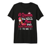 63rd Birthday High Heel A Queen was Born in May 1963 Premium T-Shirt
