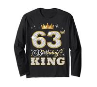63rd Birthday King 63 Years Old Birthday Party for Him Long Sleeve T-Shirt