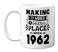 63rd Birthday Mug Gift for Men Women - Making the World a Better Place Since 1962 - Happy 63 Birthday Gifts for Grandad Grandma Nan Retro Back In 1962 Age Sixty-Three Bday, 11oz Ceramic Coffee Mugs