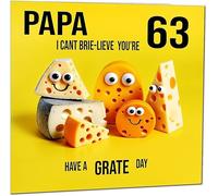 63rd Papa funny Birthday Card for Papa - Cheese Pun Funny Papa's Birthday Card for 63 Year old Sixty three Sixty third
