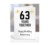 63rd Wedding Aniversary Card, Sixty-third Anniversary Card, 63 years Happy Wedding Anniversary Card for a special couple, Years Together, A5-346_63