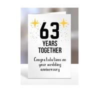 63rd Wedding Anniversary Card, Sixty-third Anniversary Card, 63 years Anniversary Card for a special couple, Congratulations, Congrats, On Your, A5-345_63