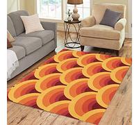 63X48 inch Area Rug Pattern Geometric Vintage 1970S Retro 60S 1960S Popart Home Decor Floor Rug Carpet