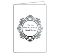 64-1089 Silver Sympathy Card Fine and Delicate Illustration on Matte Paper for Writing Inside Your Personal Message - With White Envelope Size 12 x 17.5 cm - Made in France