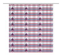 64.17x70.87Inch（163x180cm）Opaque Privacy Curtain, Use Alone Or with Clear Shower Curtain - Weighted Hem, Water-Resistant - Shower Curtain Liner, Bathroom Curtains, Bathroom CurtainStar-Spangled Five-p
