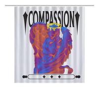 64.17x70.87Inch（163x180cm）Opaque Privacy Curtain, Use Alone Or with Clear Shower Curtain - Weighted Hem, Water-Resistant - Shower Curtain Liner, Bathroom Curtains, Bathroom CurtainStone Statue - Angel