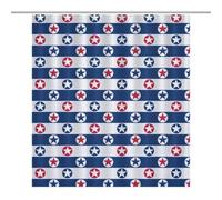 64.17x70.87Inch（163x180cm）Opaque Privacy Curtain, Use Alone Or with Clear Shower Curtain - Weighted Hem, Water-Resistant - Shower Curtain Liner, Bathroom Curtains, Bathroom CurtainStar Stripe America
