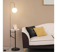 64.2IN Tall Eye-Caring LED Floor Lamp with Table & Standing Features, Rustproof Iron, Foot Switch Control, Great for Bedroom Reading Lights