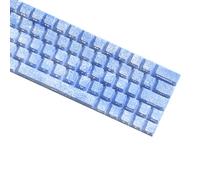 64/74Key Translucents Keycaps Ice Blue Side Print Backlit Shining Through Keycaps For 60 80 61 64 68 75 Keyboards Ice Blue