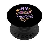 64 And Fabulous Old Age Years Birthday Party Sixty-Four 64Th PopSockets Adhesive PopGrip