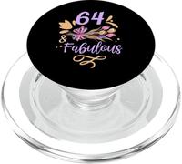 64 And Fabulous Old Age Years Birthday Party Sixty-Four 64Th PopSockets PopGrip for MagSafe