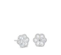 64 Facets 18kt white gold floral Diamond earrings - Silver One Size