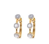 64 Facets 18kt yellow gold Scallop mini hoops One Size