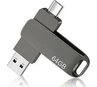 64 GB USB C Stick USB 3.2 Type-C Dual Flash Drive for PC Laptop Tablet High Speed Memory Card with a Storage Capacity of 16,000 Songs / 21,600 Photos / 960 Minutes Video Material Black