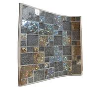 64 Glitter Silver Chrome Kitchen Bathroom Tile Stickers Transfers 15 x 15 cm 6 x 6 inches Thin Foil Tile Transfers Kitchen Tile Stickers