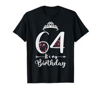 64 It's My Birthday Hearts Crown 64th Birthday Gifts For Her T-Shirt
