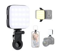 64 LEDs Selfie Light,3 Lights Modes Video Light Photo Light-Rechargeable Clip on Phone/Laptop/Camera Light-for Makeup,YouTube,TikTok Live Streaming,Photography Vlog/Pictures/Meetings-Warmer Atmosphere