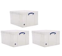 64 LITRE Really Useful Box Clear, PACK OF 3