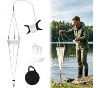 64 μm Plankton Net, 200 mesh Marine Aquatic Organisms Collection Net,for Freshwater/Lake/River Water Quality Test, with 19.6FT Rope, 2 PE Bottles, 2 Droppers and Carrying Bag