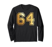 64 Number Sixty-Four Team Sports Graphic Varsity Matching Long Sleeve T-Shirt