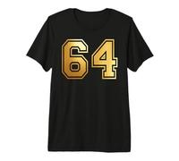 64 Number Sixty-Four Team Sports Graphic Varsity Matching Premium T-Shirt