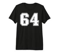64 Number Sixty-Four Team Sports Graphic Varsity Matching Premium T-Shirt
