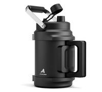 64 oz Insulated Water Bottle for Gym: 2-in-1 Straw Spout Lid, Dual Handle, Leakproof, Keep Cold 36H, Half Gallon Stainless Steel Water Jug for Travel, Hiking, Cycling, Park, Workout, Picnic (Midnight)